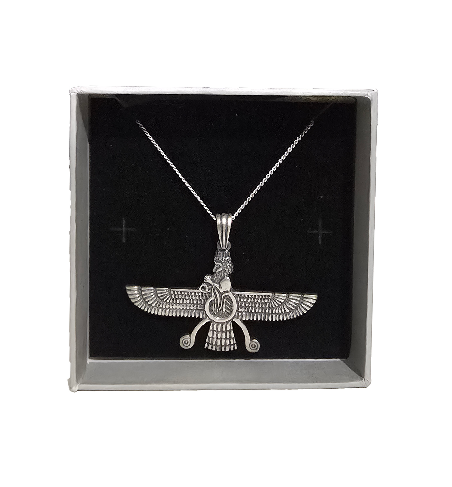 Sterling Silver Farvahar Necklace • Persian Zoroastrian Symbol Pendant • Ancient Persian Jewellery • Farvahar Necklace for Men & Women