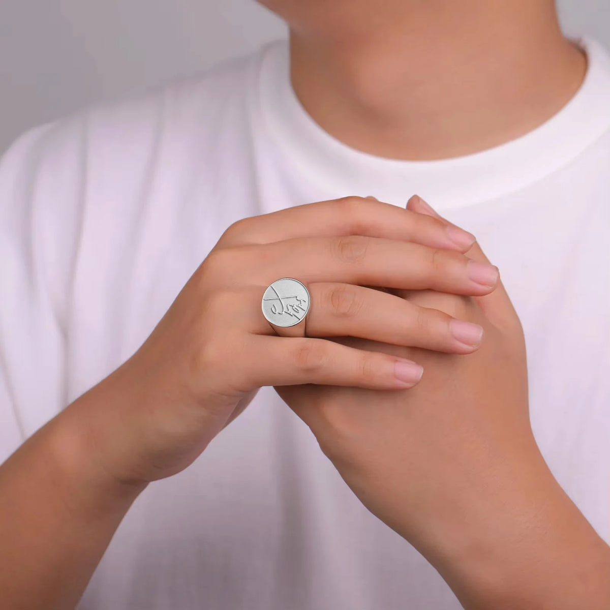 Mohammad Reza Shah Pahlavi Signature Engraved Signet Ring