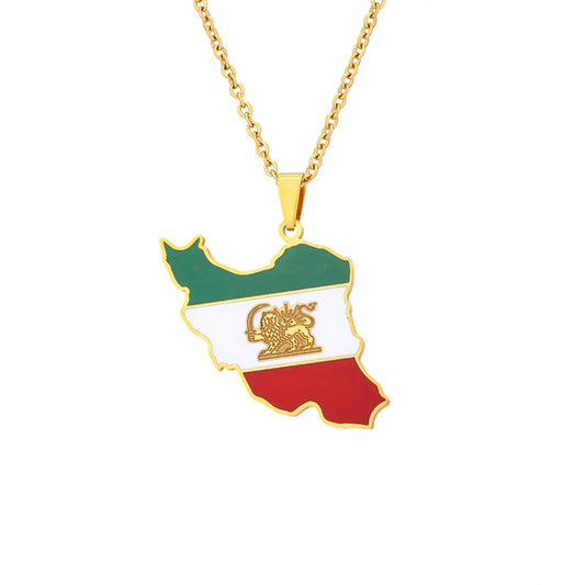 Iran Map Pendant Necklace