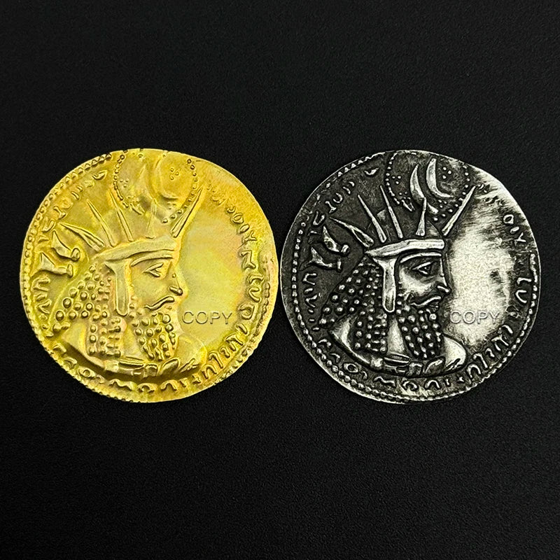 Sasanian Bahram I Replica Coin in Gold/Silver