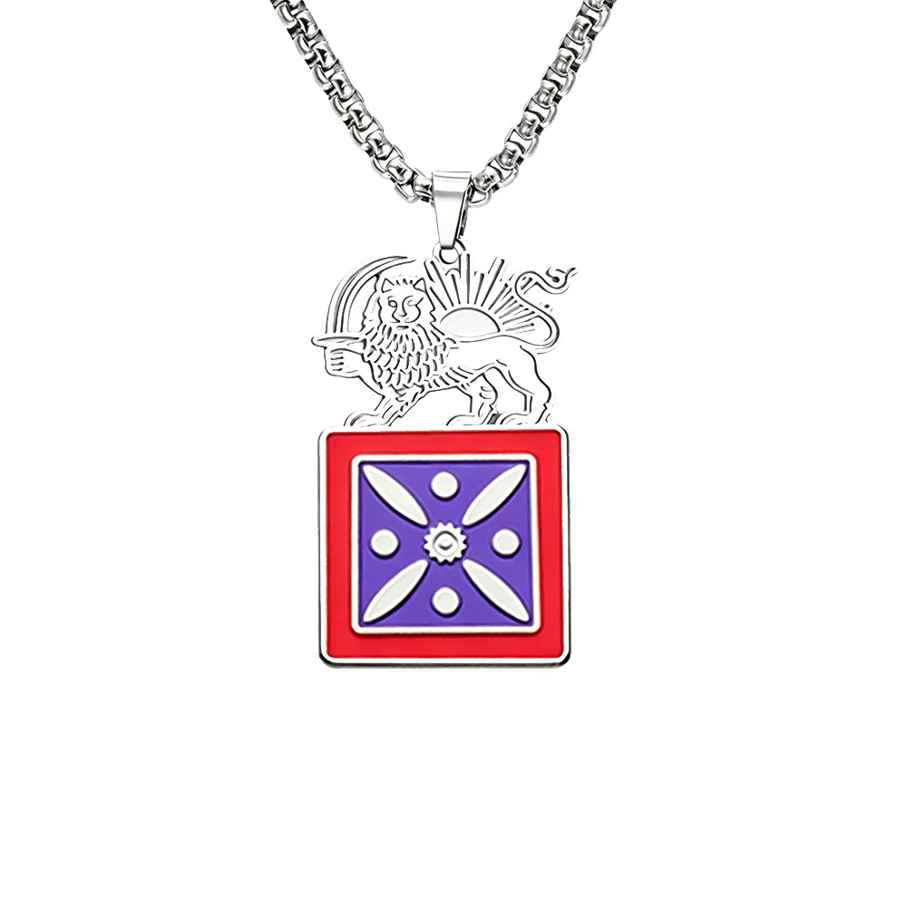 Lion and Sun Derafsh Kaviani Necklace Stainless Steel