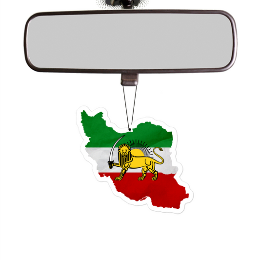 Pahlavi Shir Khorshid Map Flag Car Air Freshener (Limited Stock)