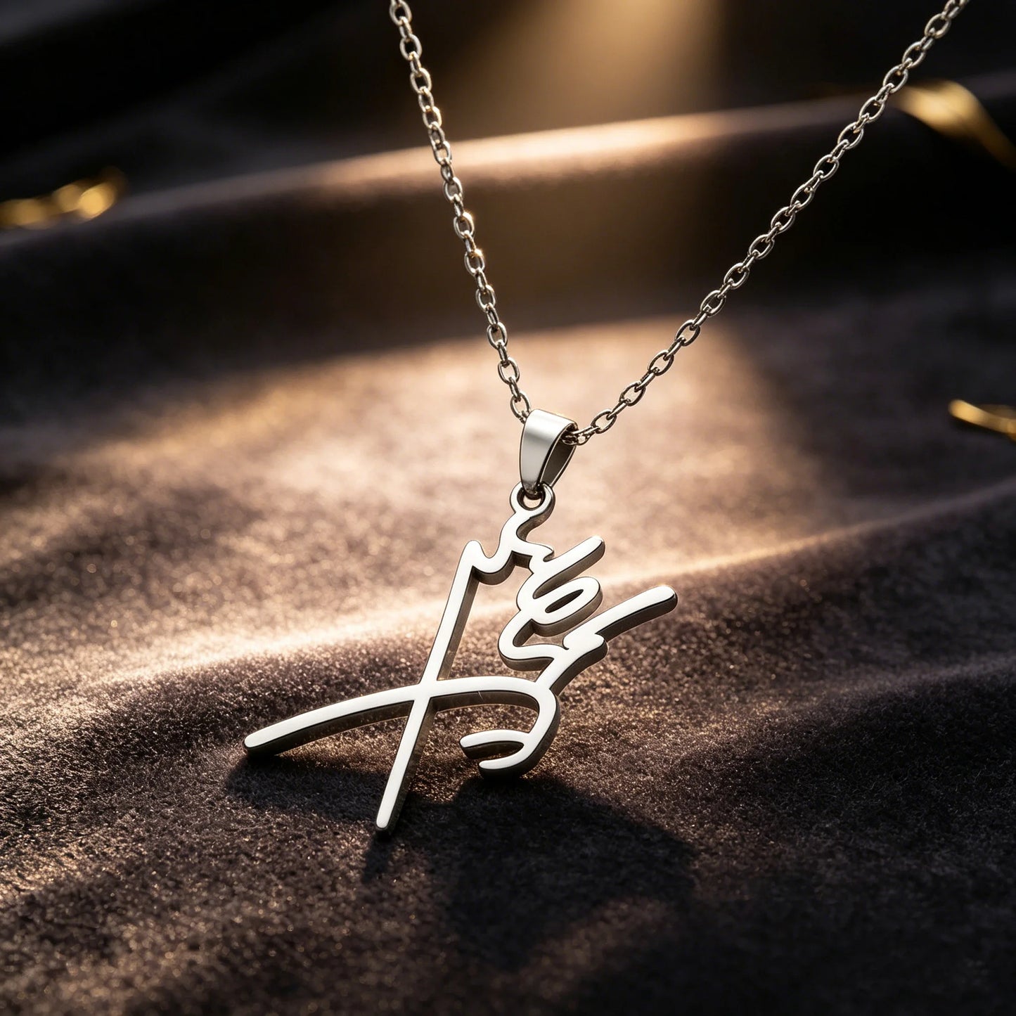 Mohammed Reza Shah Pahlavi Signature Necklace Stainless Steel