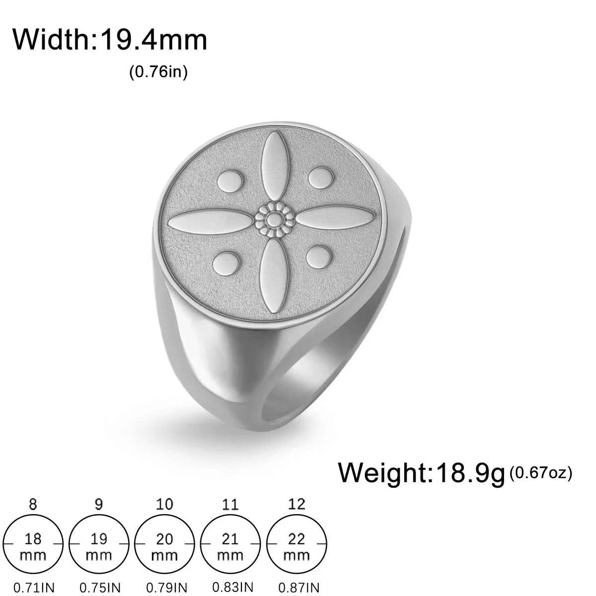 Sasanian Derafsh Kaviani 18K Gold Plated Stainless Steel Engraved Signet Ring
