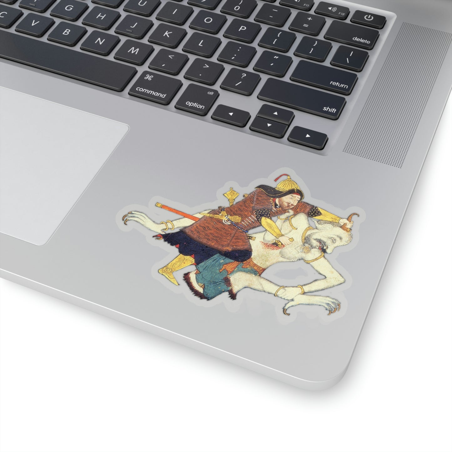 War of Rostam and White Div - Shahnameh Sticker (Transparent + Bubble Free)