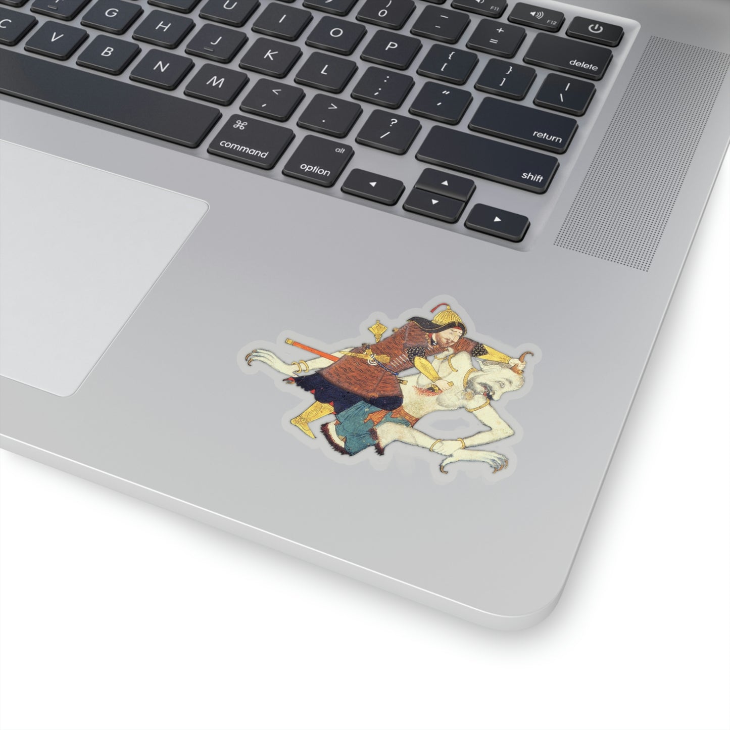 War of Rostam and White Div - Shahnameh Sticker (Transparent + Bubble Free)