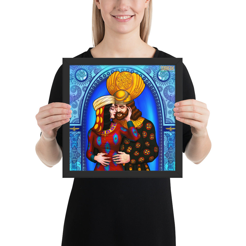 Khosrow x Shirin: A Persian Love Story (Blue) Framed Premium Matte Poster