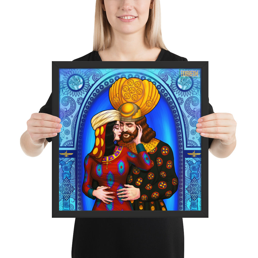 Khosrow x Shirin: A Persian Love Story (Blue) Framed Premium Matte Poster