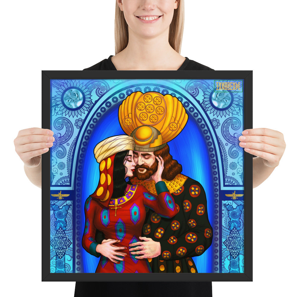 Khosrow x Shirin: A Persian Love Story (Blue) Framed Premium Matte Poster