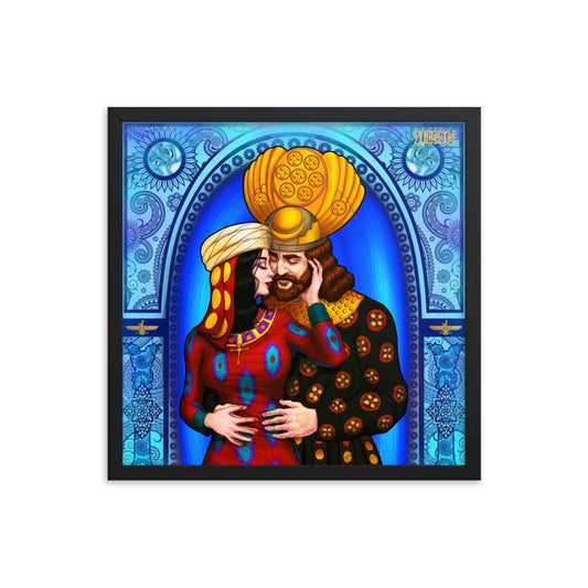 Khosrow x Shirin: A Persian Love Story (Blue) Framed Premium Matte Poster