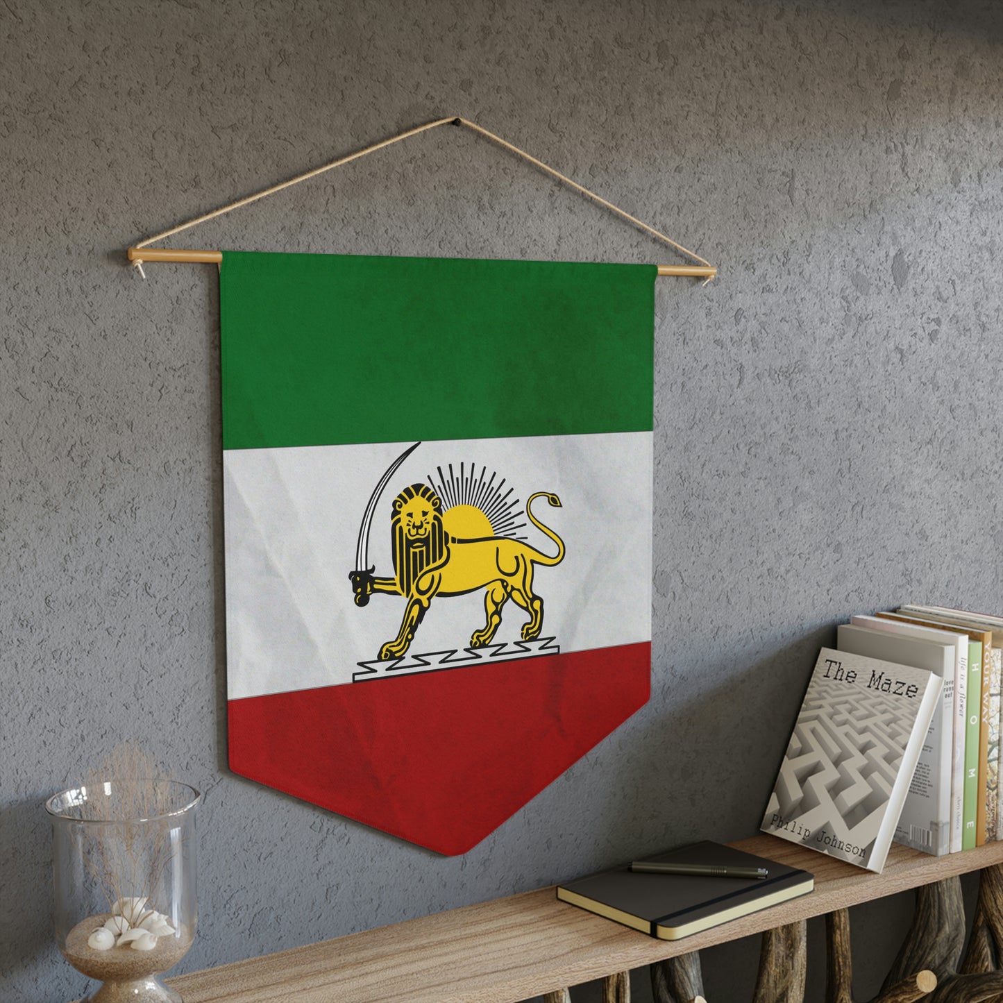 Flag of Pahlavi Iran Shir Khorshid Hanged Pennant