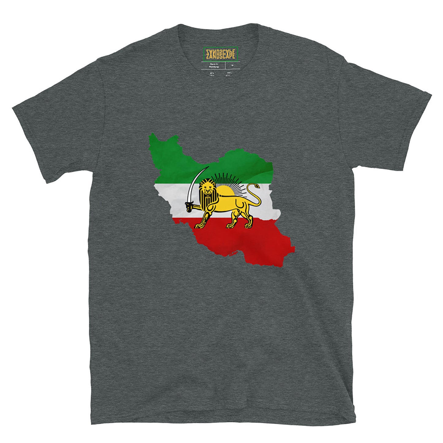 Shir Khorshid Pahlavi Dynasty Flag Map T-Shirt