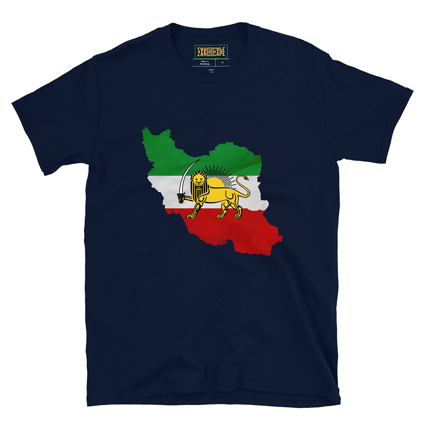 Shir Khorshid Pahlavi Dynasty Flag Map T-Shirt