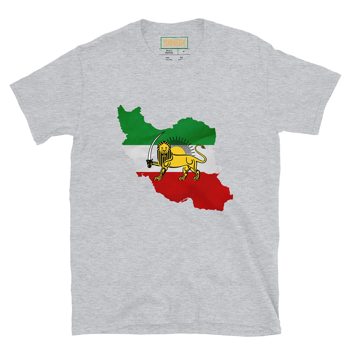 Shir Khorshid Pahlavi Dynasty Flag Map T-Shirt