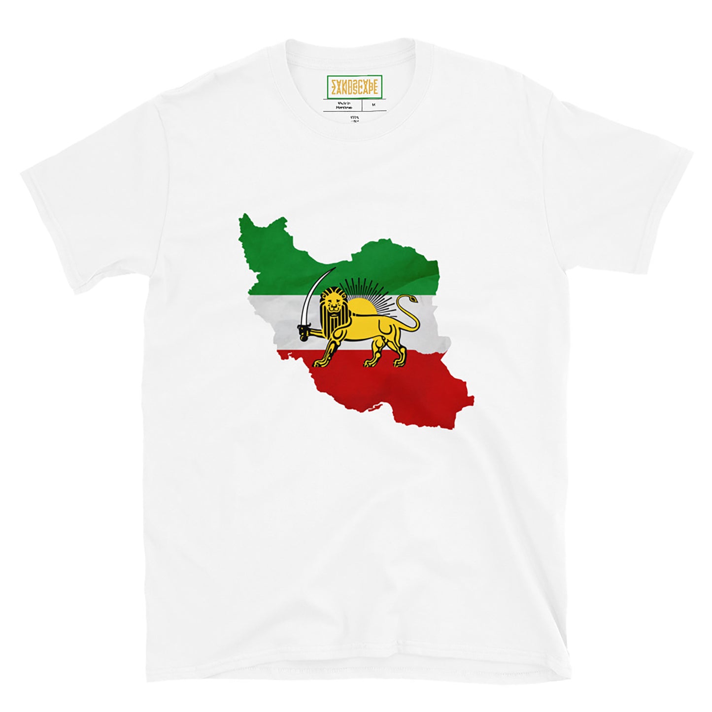 Shir Khorshid Pahlavi Dynasty Flag Map T-Shirt